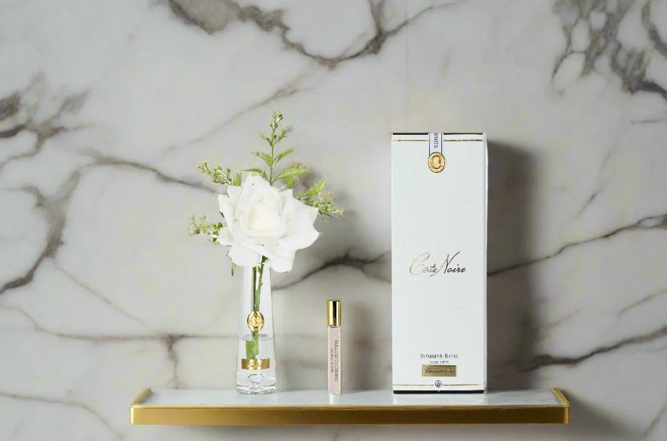 NEW Summer Rose in White & Gold | SRG01