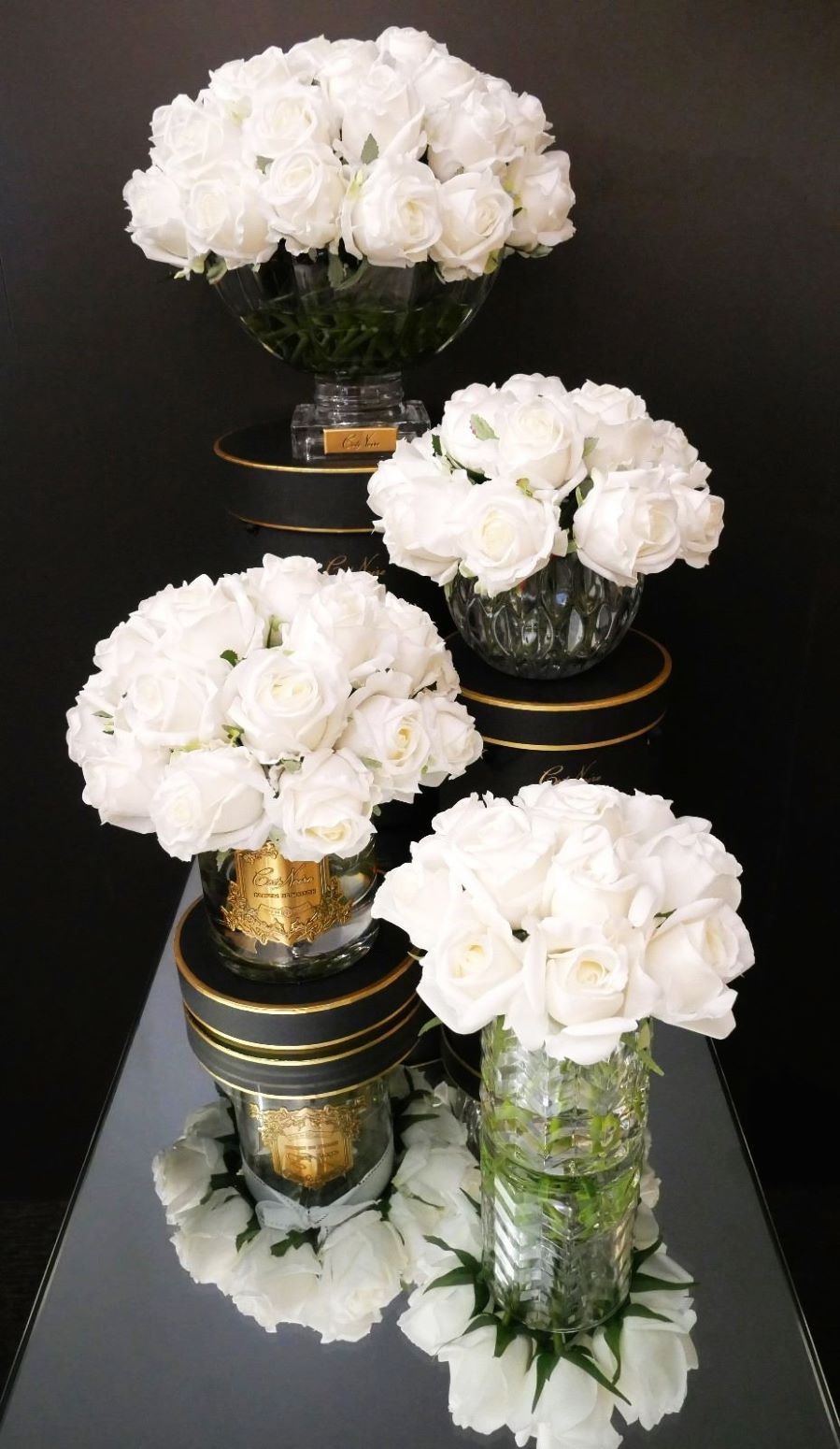 Cote Noire - Herringbone Flower - Rose Buds - Clear - Ivory White - HCF21