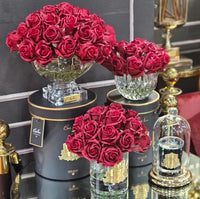 *NEW* LUXURY GRAND ROSE BUD BOUQUET - GOLD BADGE - RED - BLACK BOX - LRB04