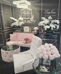Centrepiece - French Pink Rose Buds & SILVER - CPRB06