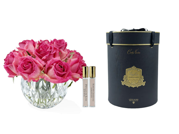 Luxury Round Bouquet - Magenta Rose Buds - RRB07