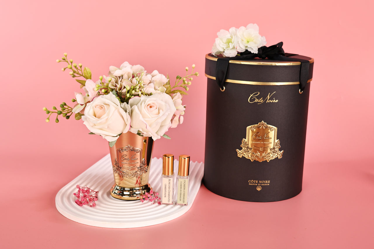 NEW Summer Posy in Blush - Gold Vase | SPG02