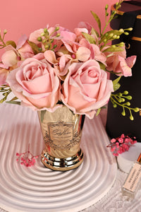 NEW Summer Posy in Cherry Pink - Gold Vase | SPG06