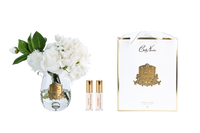 Tea Rose & Hydrangeas GOLD BADGE - Clear - White - TRH01