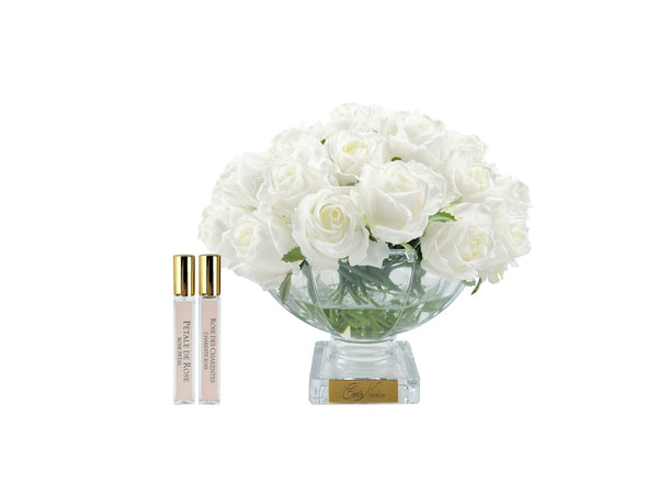 Centrepiece - White Rose Buds & GOLD - CPRB11