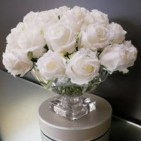 Centrepiece - White Rose Buds & SILVER - CPRB01