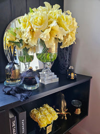*NEW* LUXURY VERSAILLES LILIES & ROSES BOUQUET - YELLOW - GOLD BADGE - VLR08