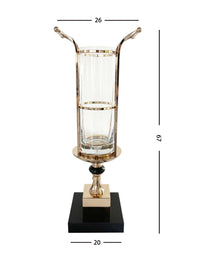 MVH02 | NEW Marble Vase Holder in Black & Gold