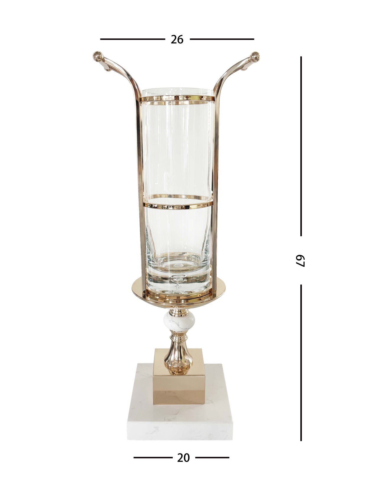MVH01 | NEW Marble Vase Holder in White & Gold