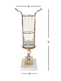 MVH01 | NEW Marble Vase Holder in White & Gold
