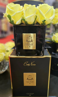 COUTURE SQUARE 9 ROSE BUDS BLACK GLASS GOLD - Yellow - SVB908