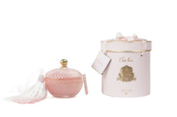 Round Art Deco Candle - Pink & Gold - Pink Champagne - GML30002