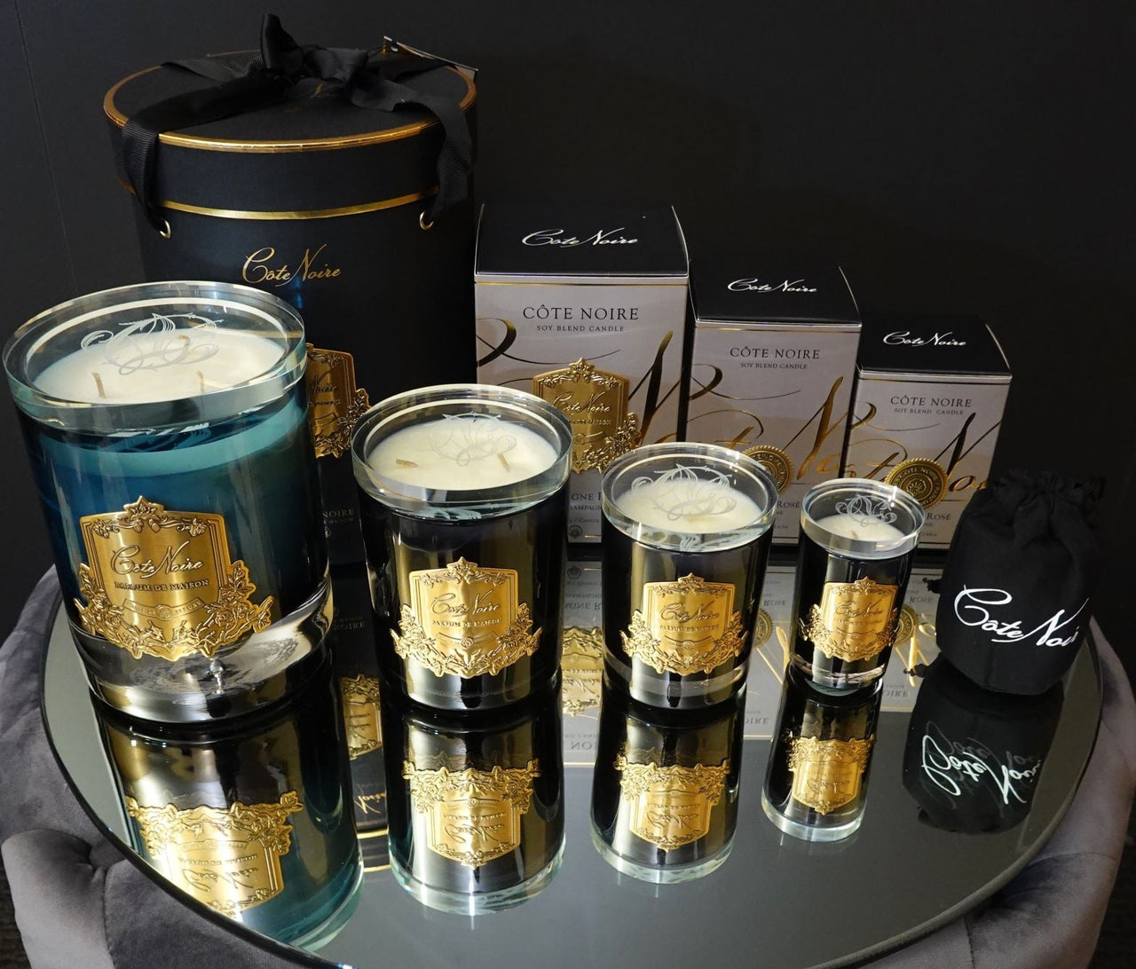 NEW - Crystal Glass Lid Triple Wick Grand Candle 2.5kg