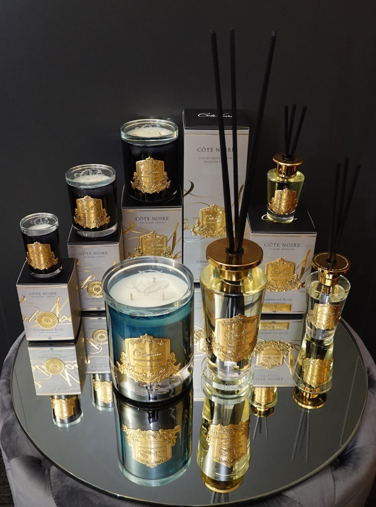 NEW - Crystal Glass Lid Triple Wick Grand Candle 2.5kg