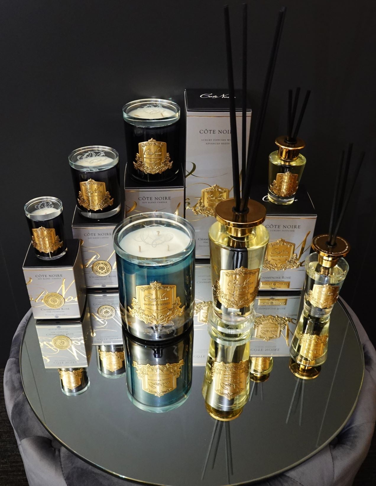 NEW - Crystal Glass Lid Triple Wick Grand Candle 2.5kg