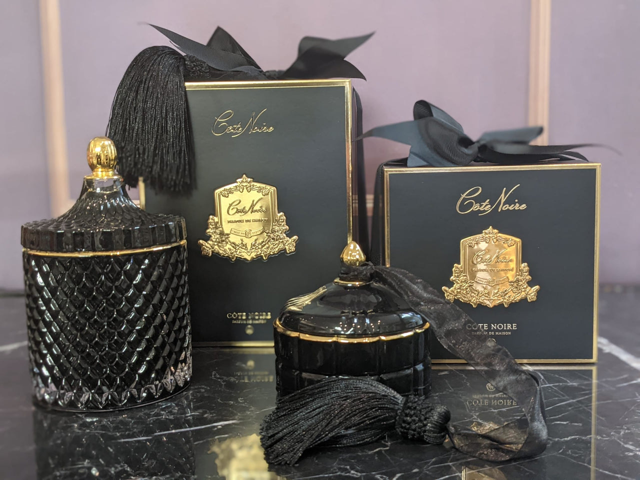Art Deco Candle - Black & Gold - GML45004