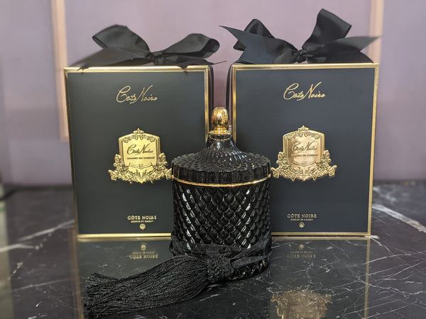 Grand Black & Gold Art Deco Candle -Queen of the night - GML45008
