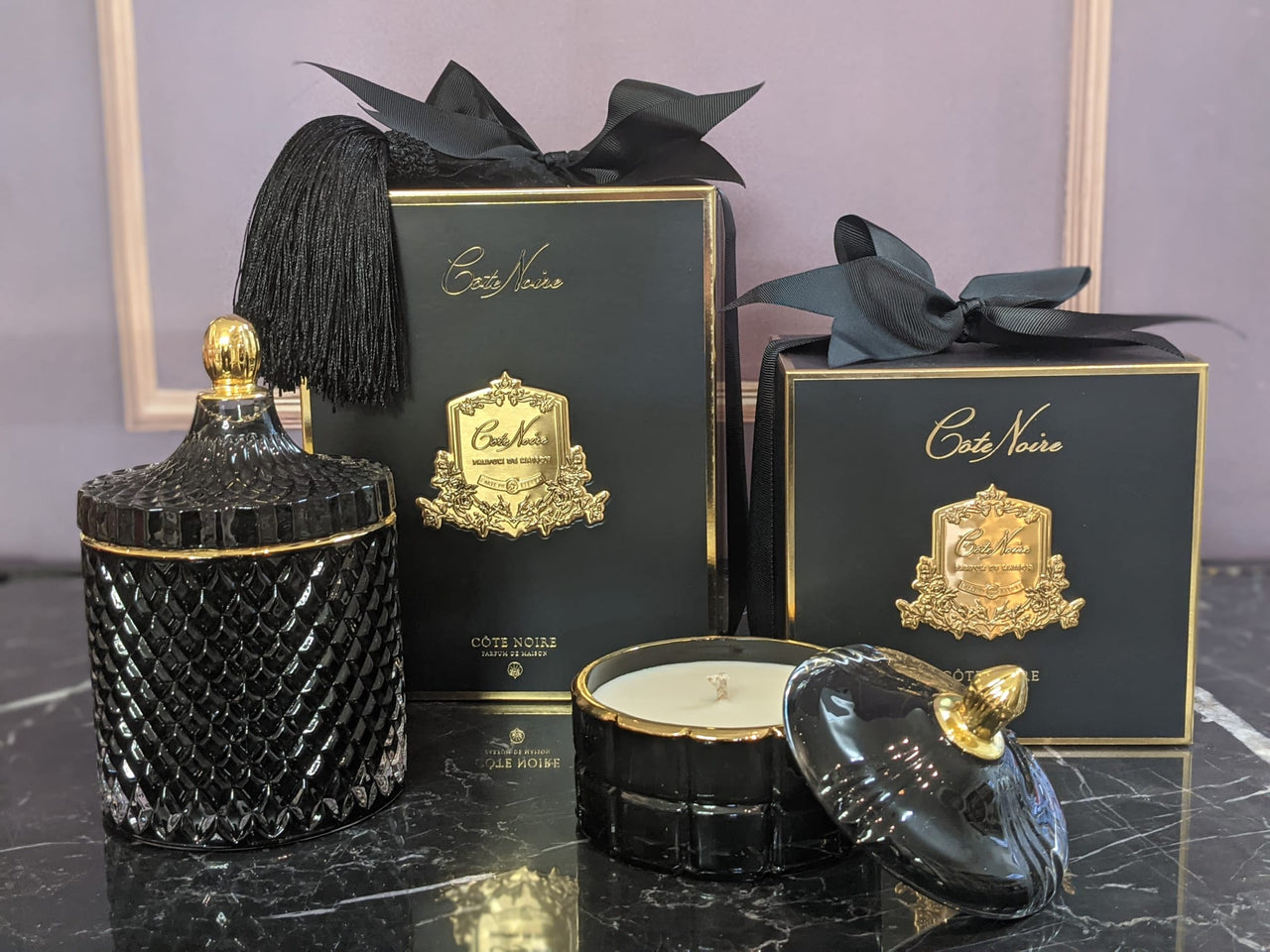 Art Deco Candle - Black & Gold - GML45004