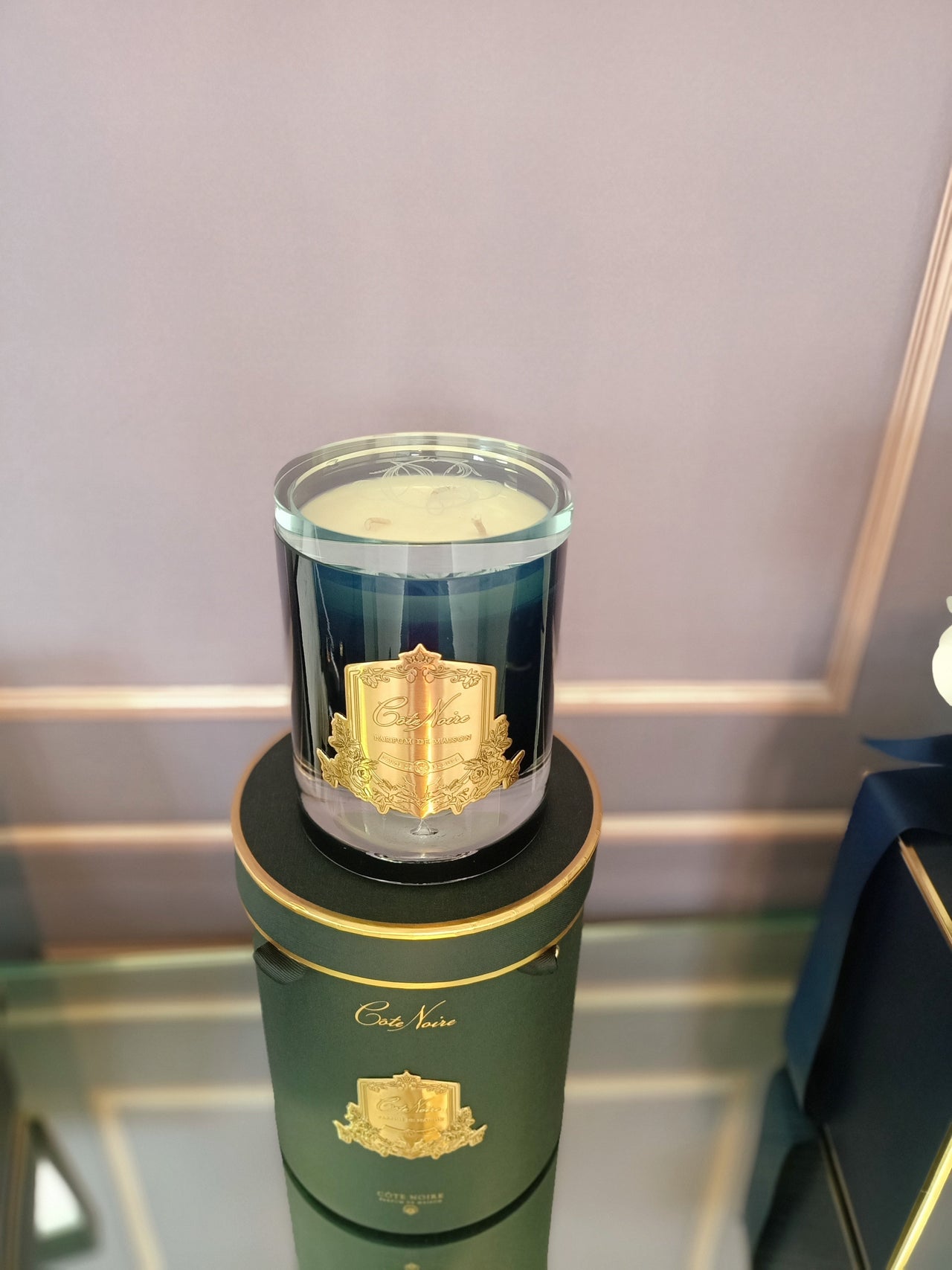 NEW - Crystal Glass Lid Triple Wick Grand Candle 2.5kg