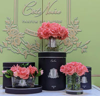 Cote Noire - Herringbone Flower - Rose Buds - Clear - White Peach - HCF25