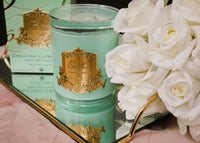 * Limited Edition Candle * TIFFANY JADE BLUE VESSEL 450g Candle in Persian Lime with Crystal Glass lid