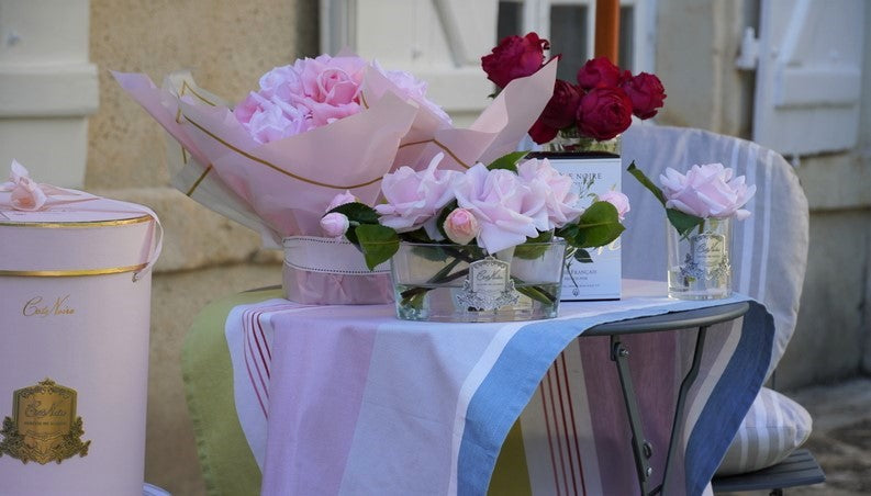 SAMPLE Perfumed Natural Touch Single Rose - Clear- french pink