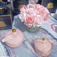 Round Art Deco Candle - Pink & Gold - Pink Champagne - GML30002
