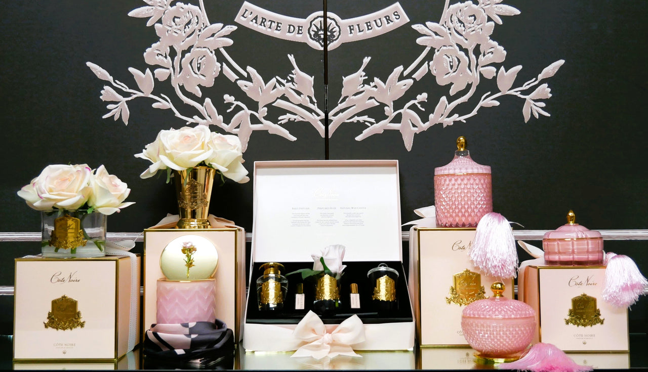 Round Art Deco Candle - Pink & Gold - Pink Champagne - GML30002