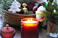 *CLEARANCE* XMAS REINDEER LID & RED Herringbone Candle With Tassel & perfume Spray - FRENCH MACARON