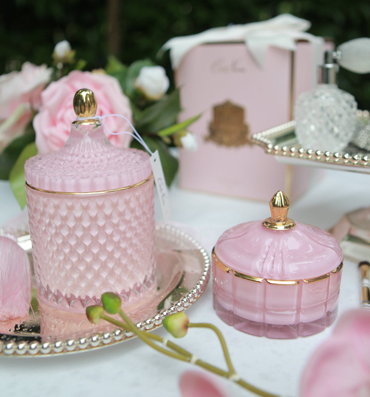 Art Deco Candle - Pink & Gold - Pink Champagne - GML45002