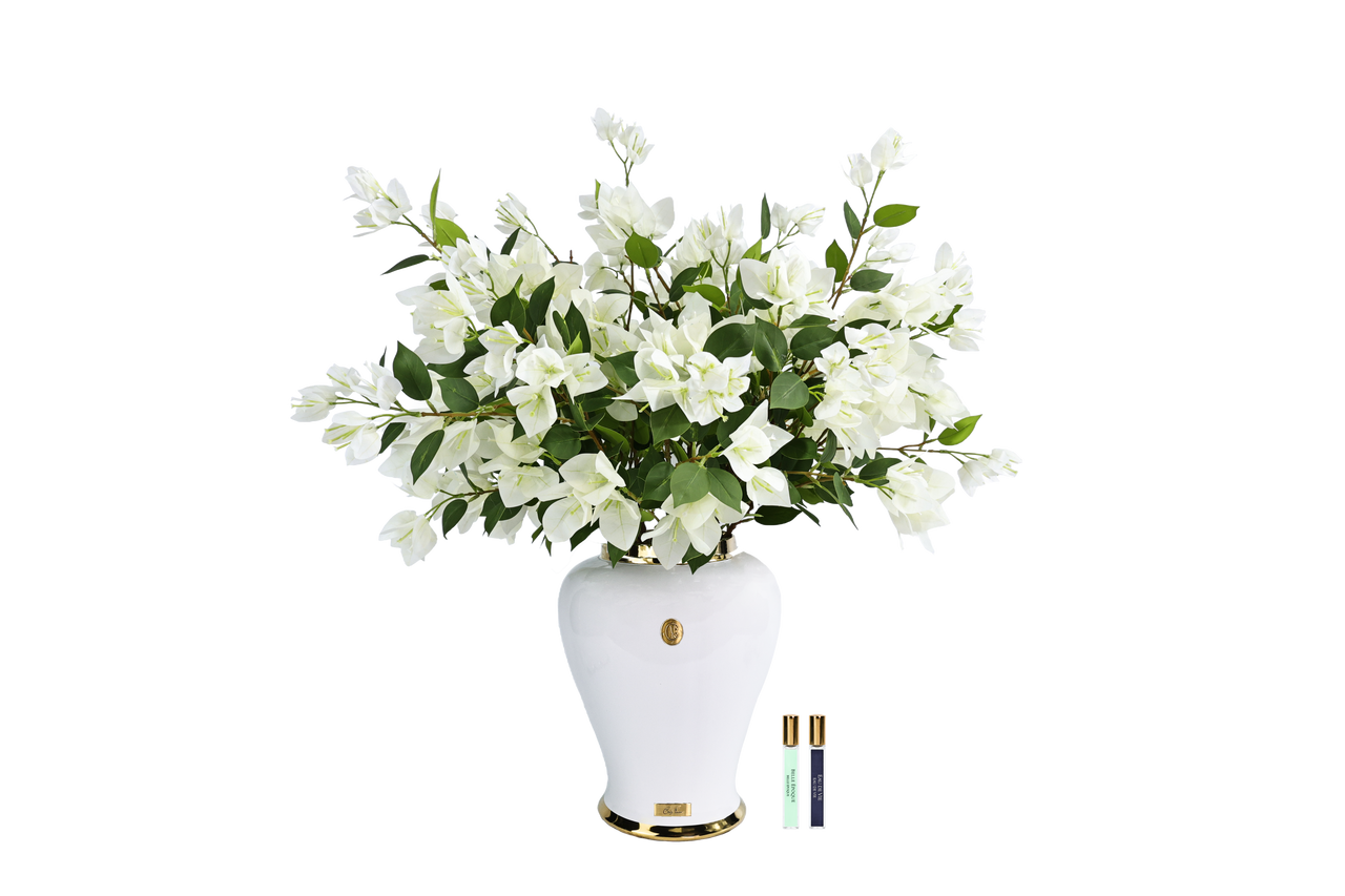 *NEW* Imperial Bougainvillea - Piano White Urn with White - IMPWB01