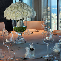 *NEW* LUXURY VERSAILLES ROSE BOUQUET - WHITE - SILVER BADGE - VRB01