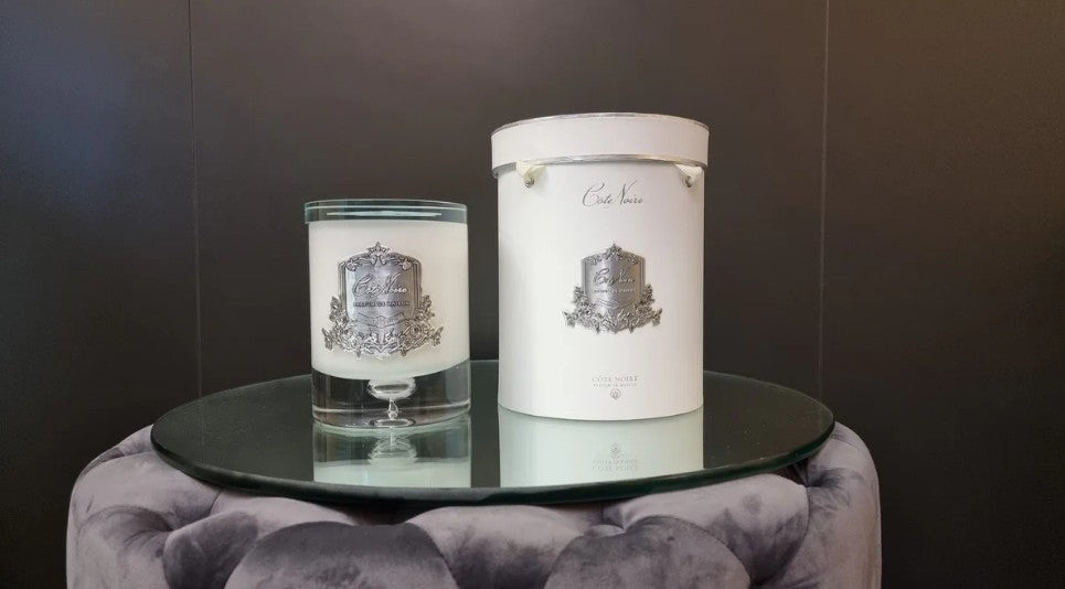 NEW - Crystal Glass Lid Triple Wick Grand Candle 2.5kg
