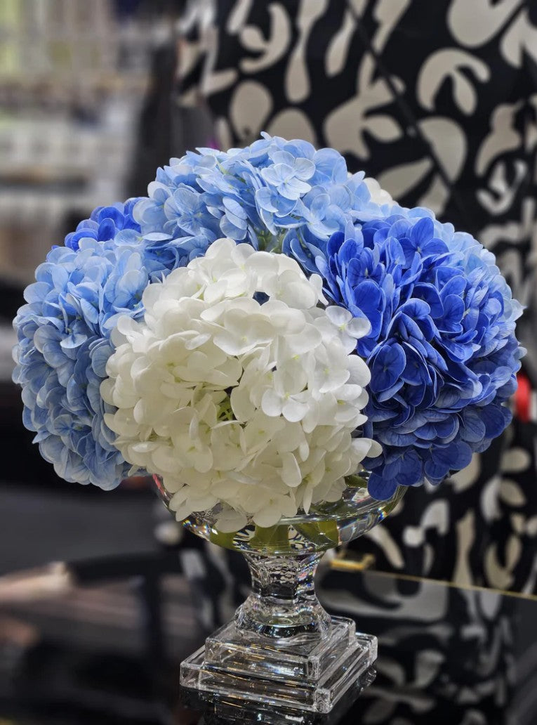 *NEW* LUXURY PROVENCE HYDRANGEAS BOUQUET LARGE - MIXED BLUE - SILVER BADGE - PHB03L