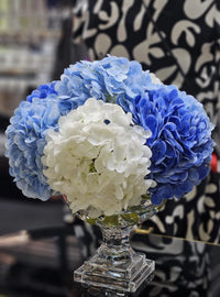 *NEW* LUXURY PROVENCE HYDRANGEAS BOUQUET LARGE - MIXED BLUE - SILVER BADGE - PHB03L