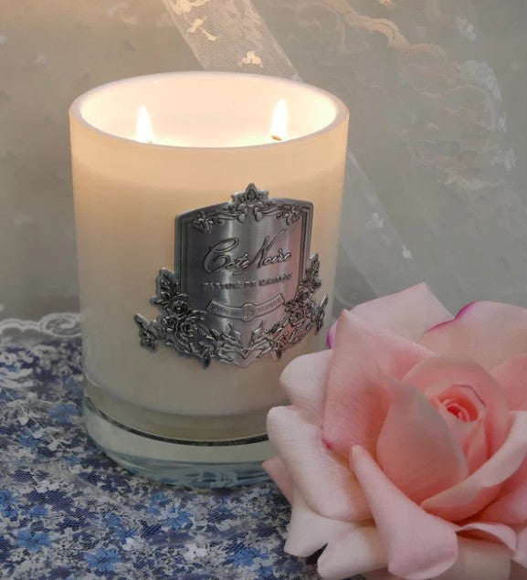 *CLEARANCE* White Vessel Candle - Blonde Vanilla  - Silver Badge