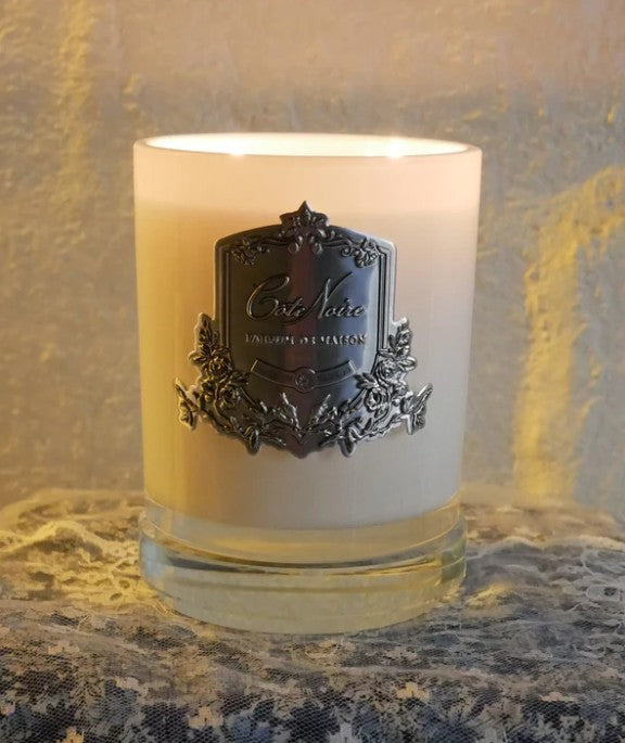 *CLEARANCE* White Vessel Candle - Blonde Vanilla  - Silver Badge