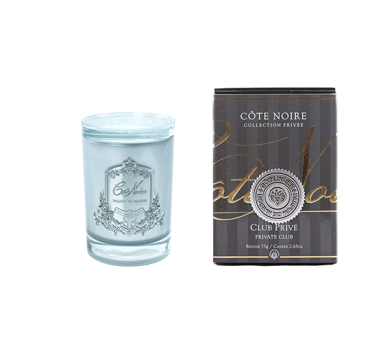 Cote Noire 75g Soy Blend Candle - Private Club - Silver - GMS07525 Flat Lid