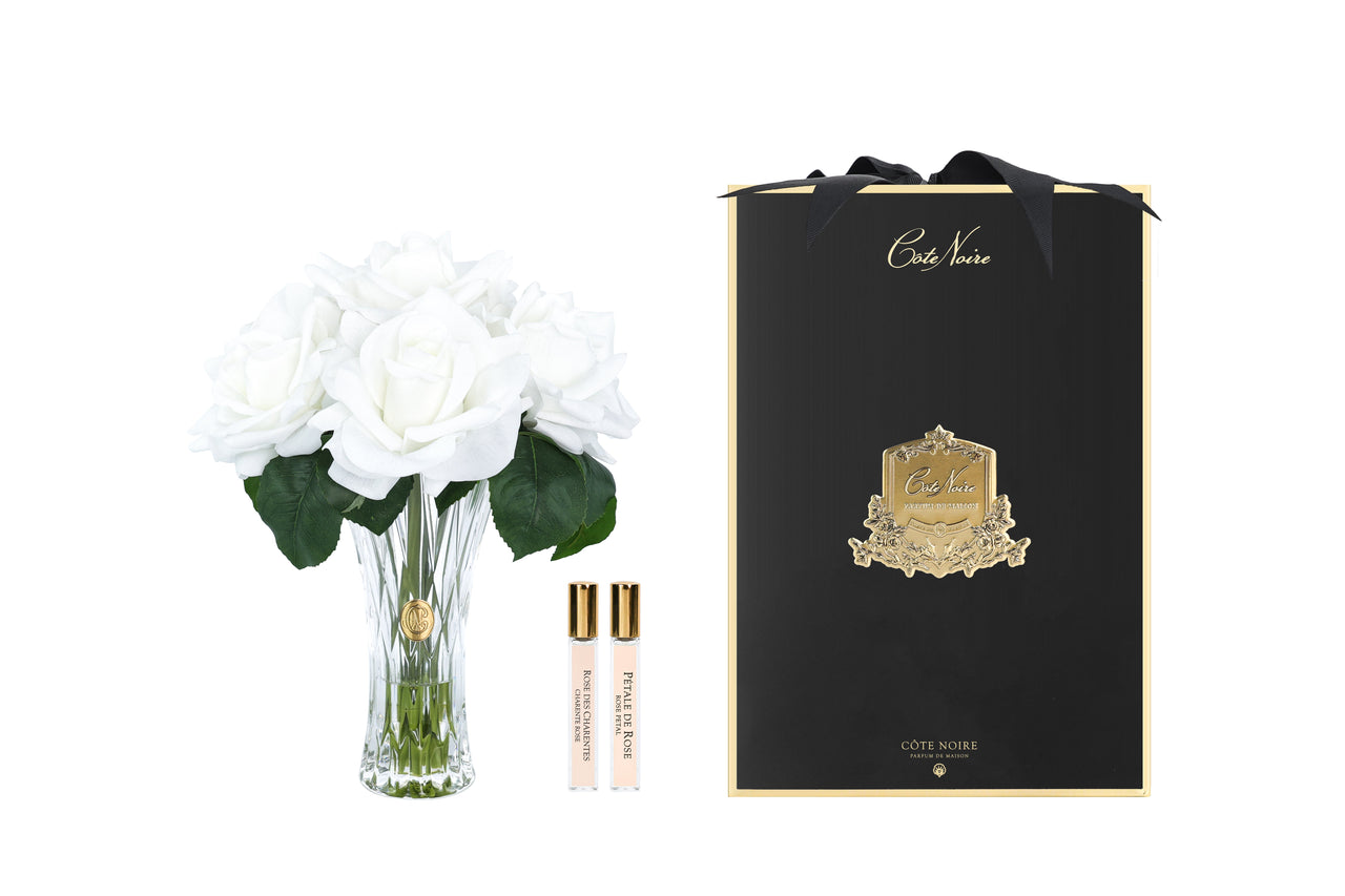 CH7R01 | *NEW* Charente Seven Rose in Ivory White & Gold Badge