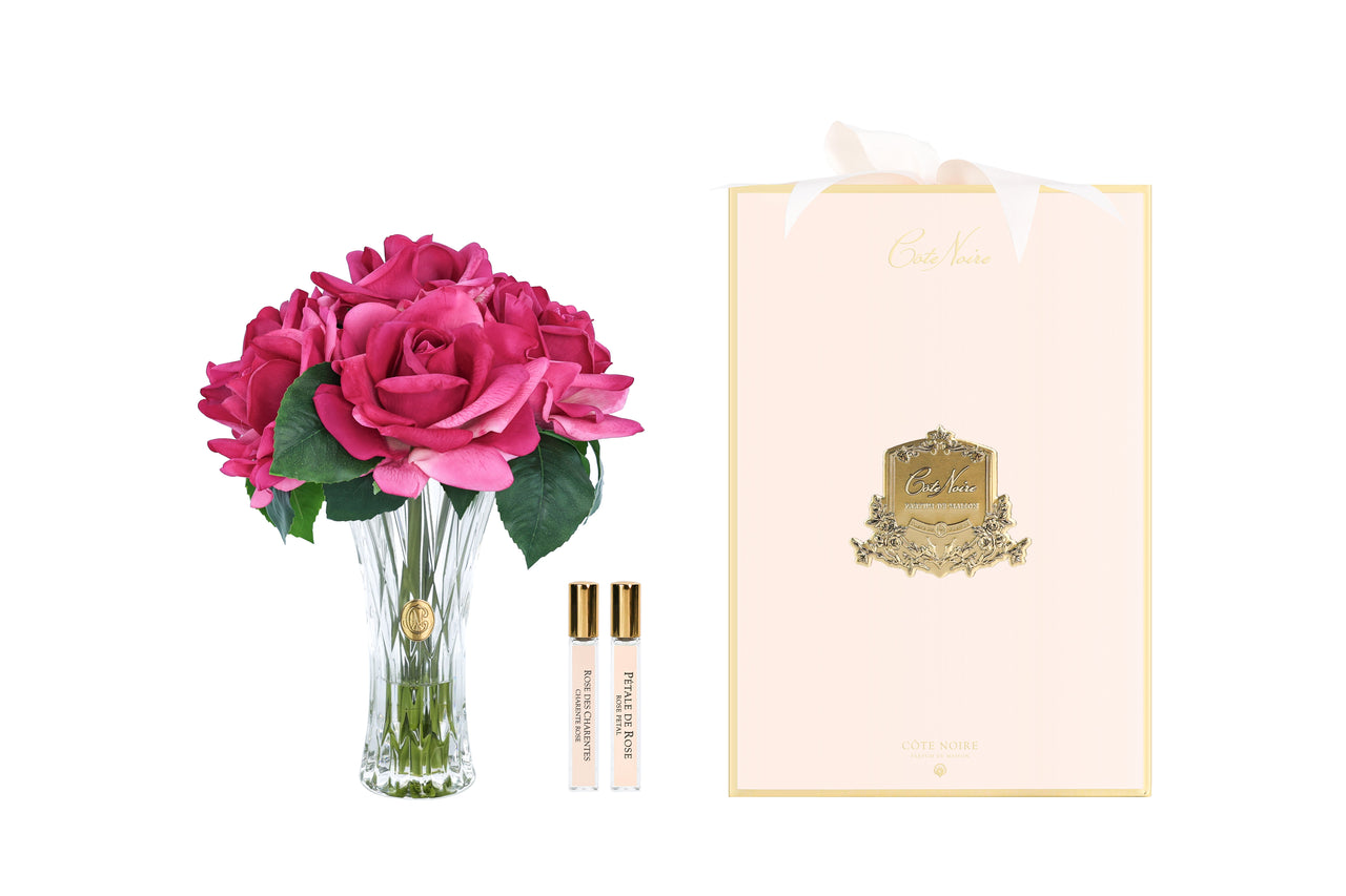 CH7R07 | *NEW* Charente Seven Rose in Magenta & Gold Badge