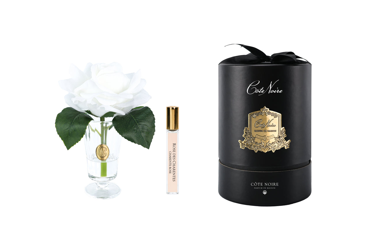 CHR01 | *NEW* Charente Rose in Ivory White & Gold Badge