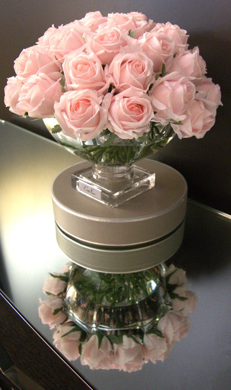 Centrepiece - French Pink Rose Buds & SILVER - CPRB06