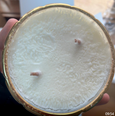 FACTORY SECONDS - SOLD AS IS - Art Deco Candle - Cream & Gold - Blonde Vanilla - GML45015