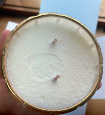 FACTORY SECONDS - SOLD AS IS - Art Deco Candle - Cream & Gold - Blonde Vanilla - GML45015