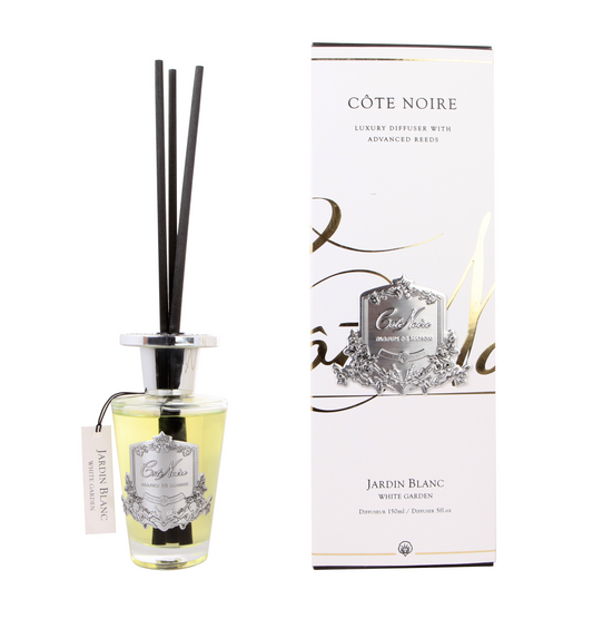 Cote Noire 150ml Diffuser Set - White Garden - Silver - GMDS15004