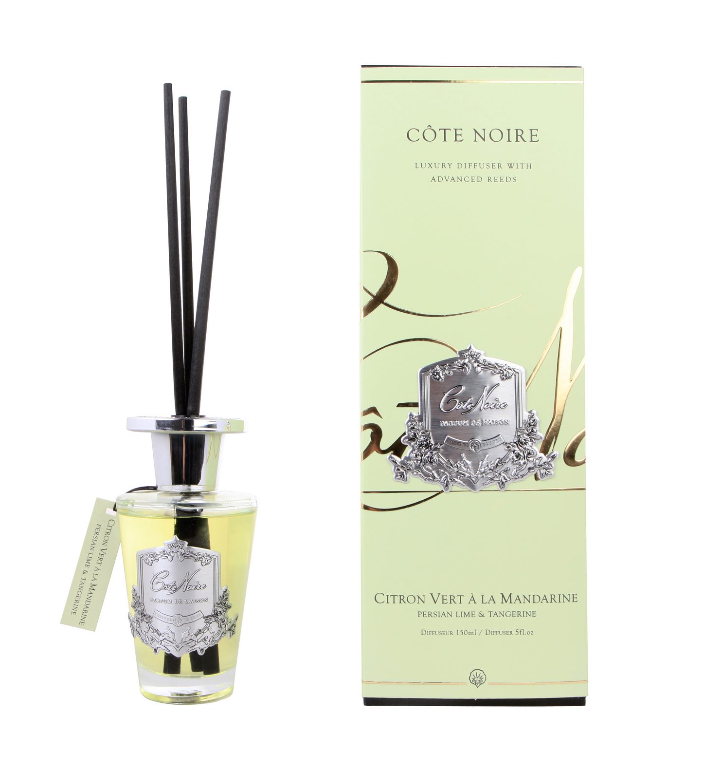 Cote Noire Diffuser Set - Persian Lime & Tangerine - Silver