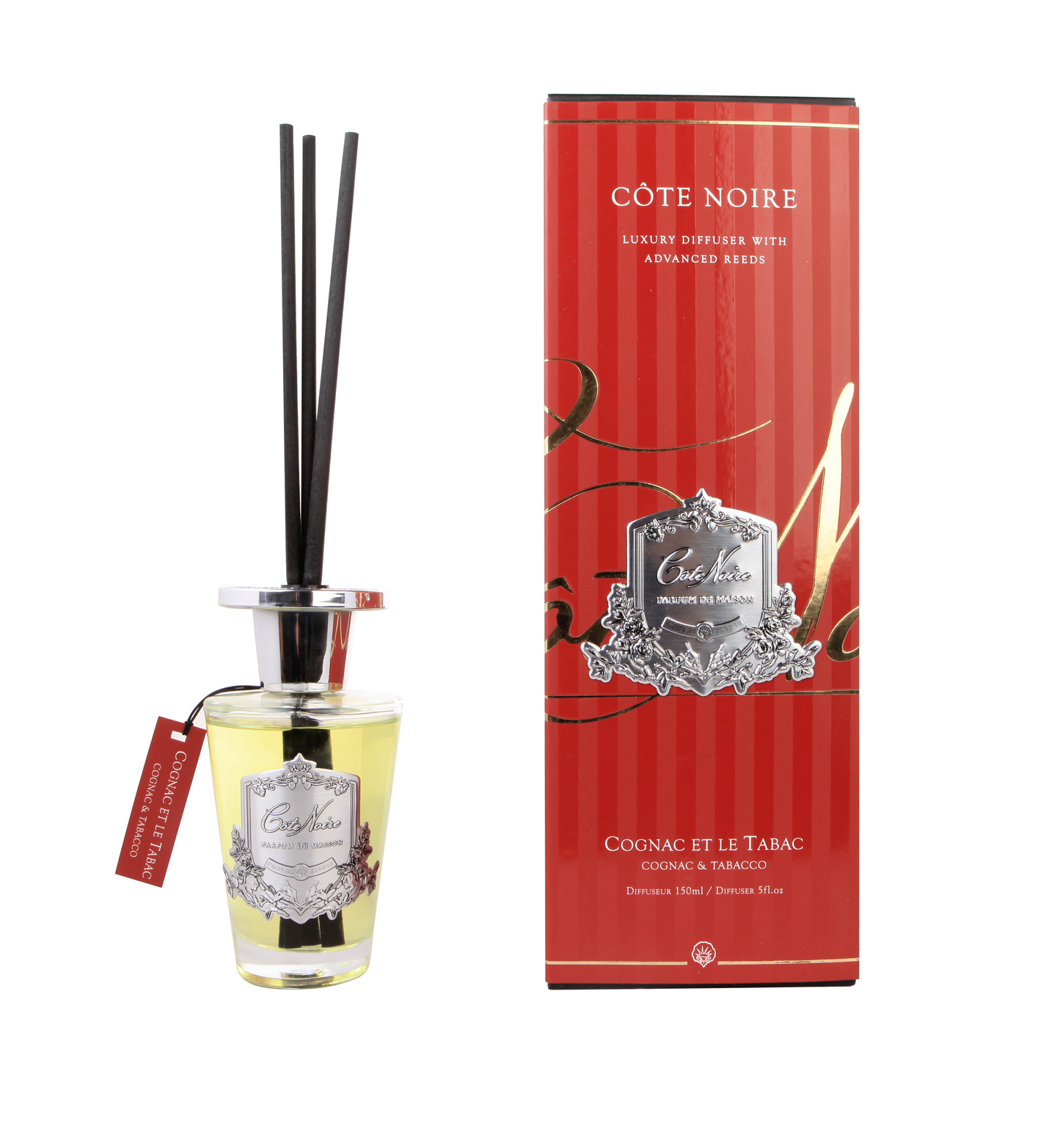 Cote Noire Diffuser Set - Cognac & Tabacco - Silver