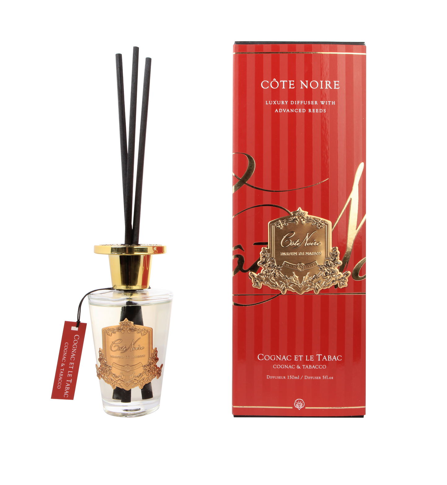 Cote Noire Diffuser Set - Cognac & Tabacco - Gold