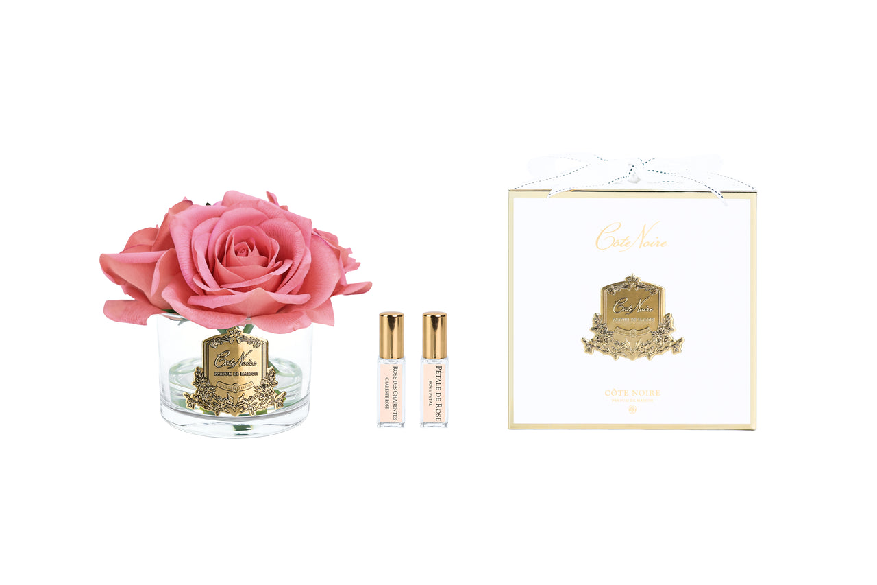Cote Noire Perfumed Natural Touch 5 Roses - Clear & Gold Badge - White Peach - GMR65