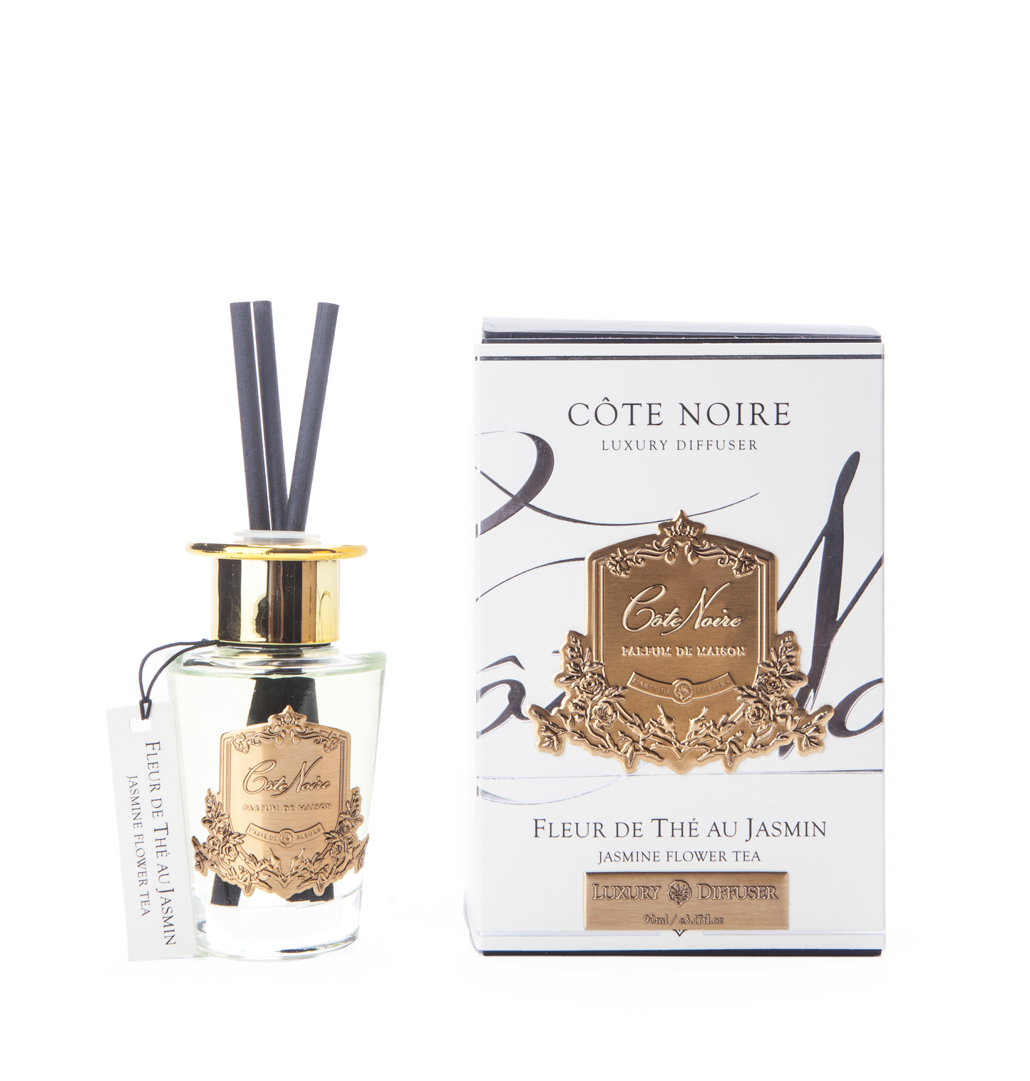 Cote Noire Diffuser Set - Jasmine Flower Tea - Gold